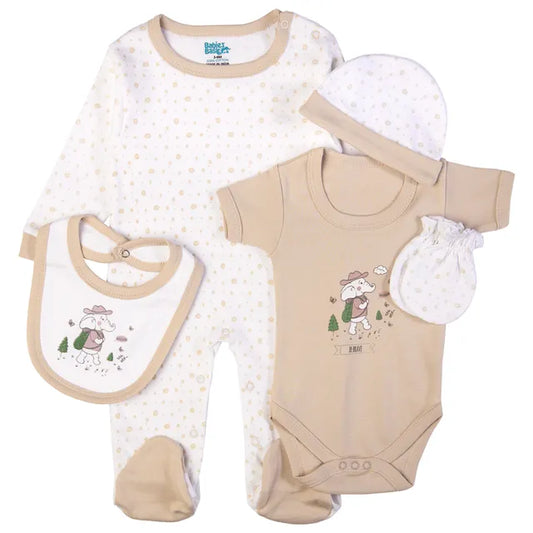 Babies Basic Gift Set - Be Brave 5pcs - Beige