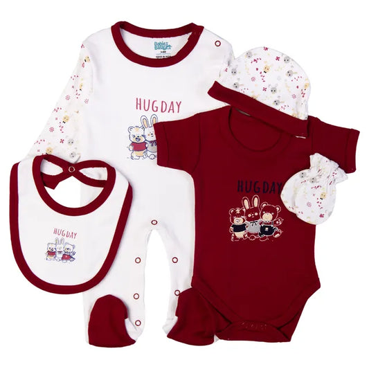 Babies Basic Gift Set - Hug Day 5pcs - Red