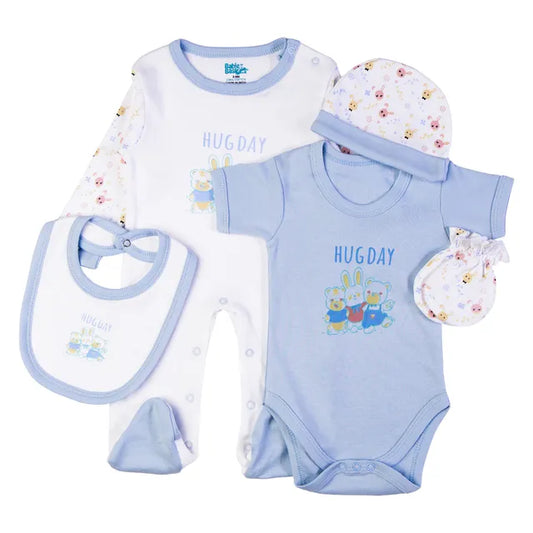 Babies Basic Gift Set - Hug Day 5pcs - Sky Blue