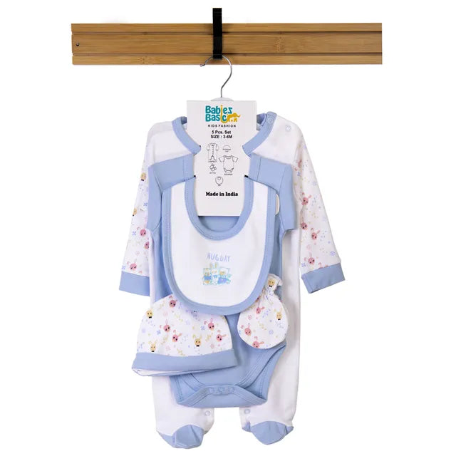 Babies Basic Gift Set - Hug Day 5pcs - Sky Blue