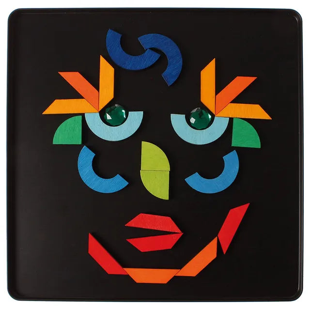 Grimm's Magnet Puzzle Triangle, Square, Circle with Sparkling Parts