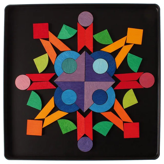 Grimm's Magnet Puzzle Triangle, Square, Circle with Sparkling Parts