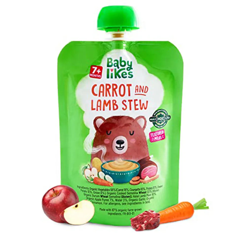Babylikes Carrot & Lamb Stew Organic Puree - 130gm - Laadlee