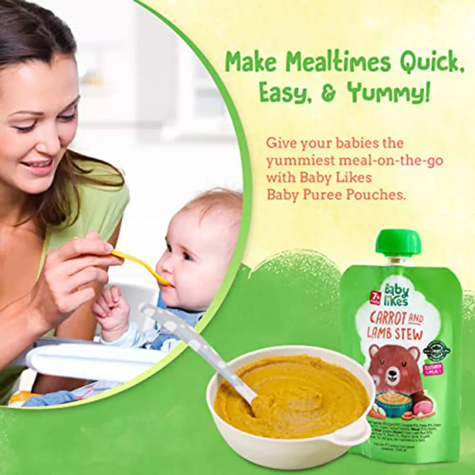 Babylikes Carrot & Lamb Stew Organic Puree - 130gm - Laadlee