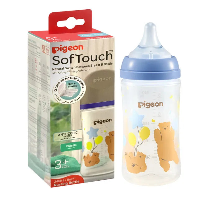 Pigeon Softtouch WN Plastic Bear Bottle - 240ml