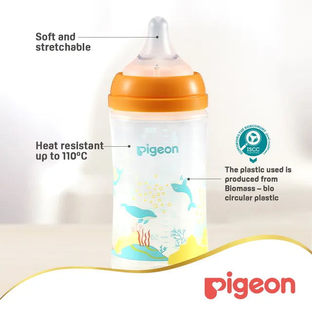 Pigeon Softtouch WN Plastic Dolphin Bottle - 240ml