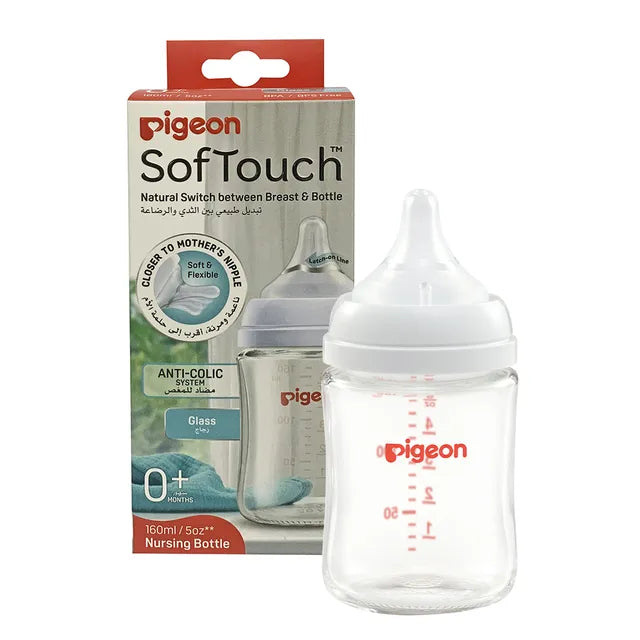 Pigeon Softouch Wide Neck Glass Bottle - 160ml