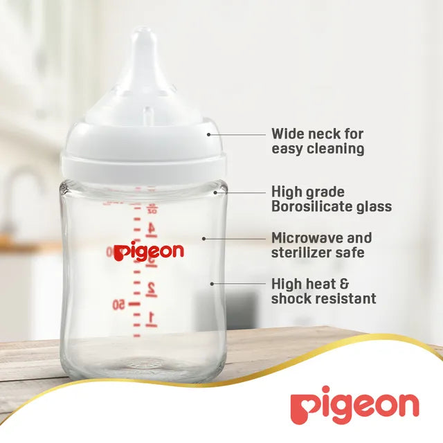 Pigeon Softouch Wide Neck Glass Bottle - 160ml