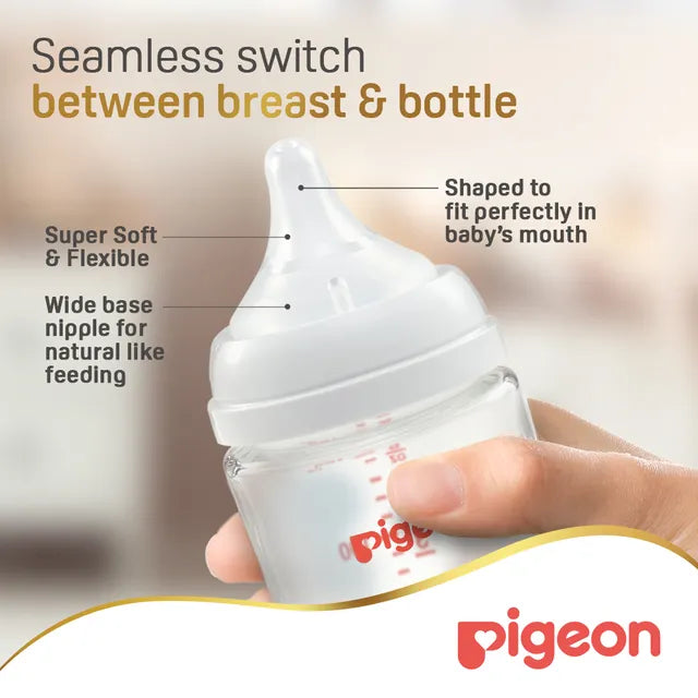 Pigeon Softouch Wide Neck Glass Bottle - 160ml