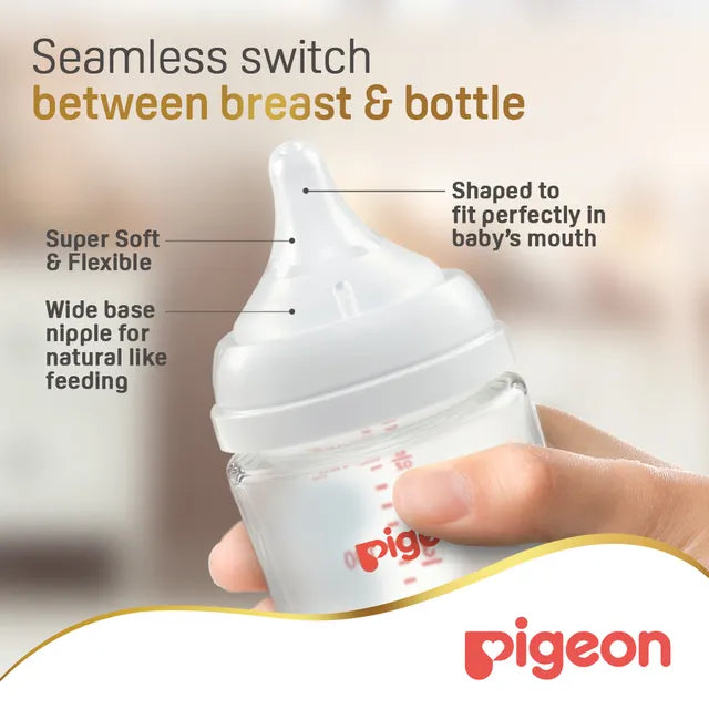 Pigeon Softouch Wide Neck Glass Bottle - 240ml