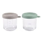 Beaba 250ml Glass Conservative Jars PacK Of 2 - Sage Green & Gazelle