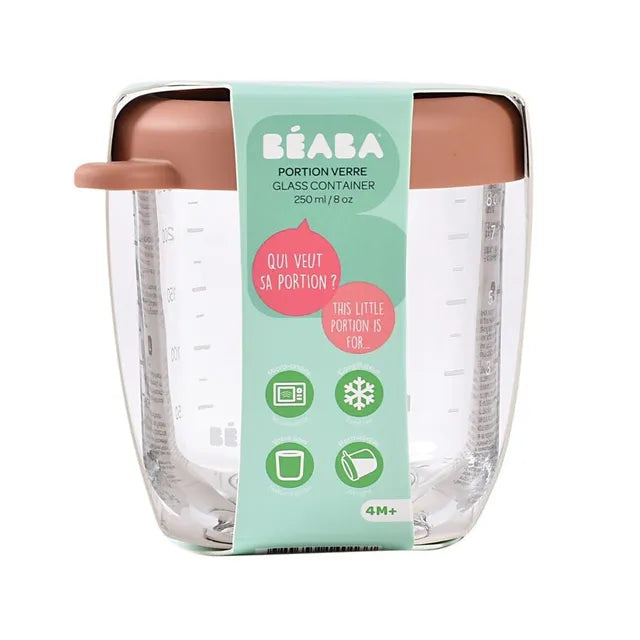 Beaba 250ml Glass Conservative Jars  - Terracotta