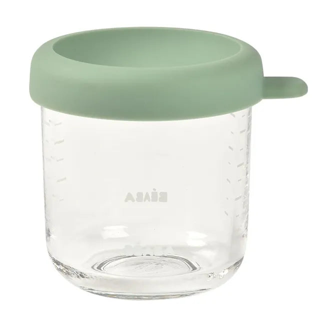 Beaba 250ml Glass Conservative Jars - Sage green