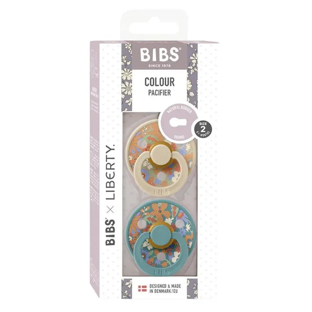 BIBS x Liberty 2 Pack Colour June Blossom Latex S2 - Vanilla Hush Mix