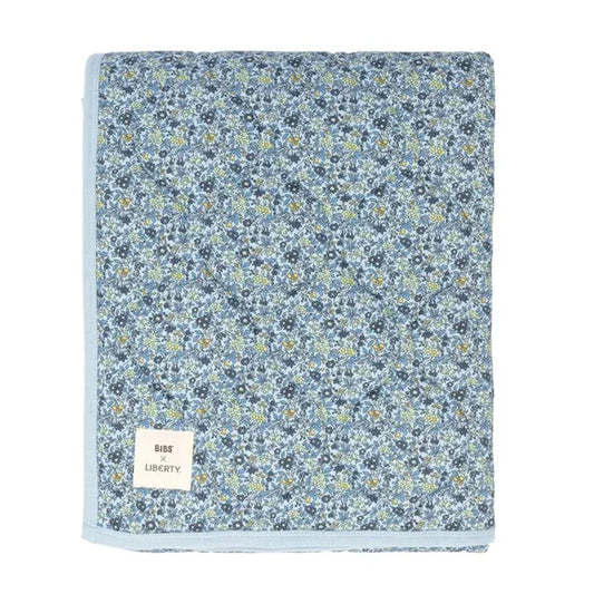 BIBS x Liberty Quilted Blanket Chamomile Lawn - Baby Blue