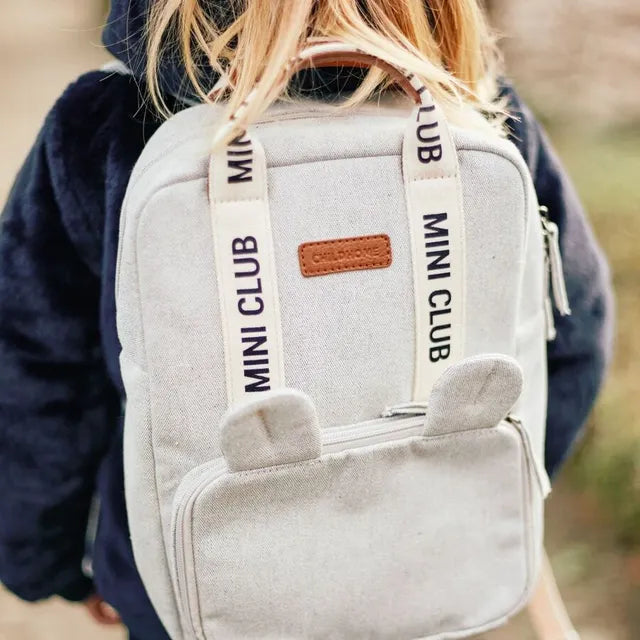 Childhome Mini Club Kids Backpack Signature 12 Inch - Off white