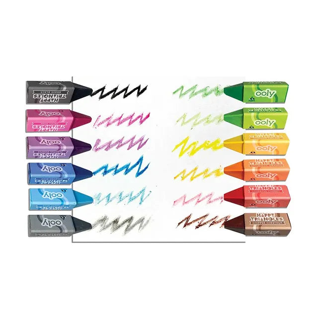 Ooly Happy Triangles Jumbo Crayons - Pack of 12