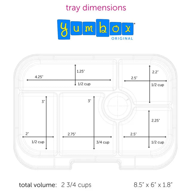 Yumbox Original 6 Compartment Tray - Funny Monster