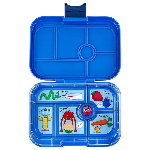 Yumbox Original 6 Compartment Funny Monster Lunch Box - Surf Blue