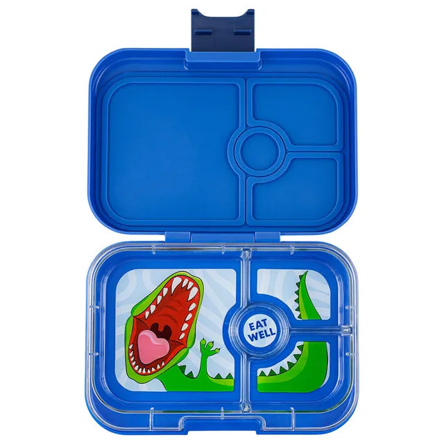 Yumbox Panino 4 Compartment Dinosaur Lunch Box - Surf Blue