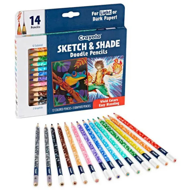 Crayola Sketch and Shade Doodle Pencils - Pack of 14 - Laadlee