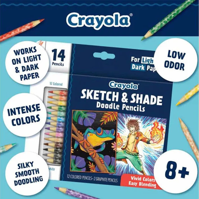 Crayola Sketch and Shade Doodle Pencils - Pack of 14 - Laadlee