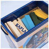 Kapla Wooden Planks - Natural, Light Blue, Yellow & Green - 120pcs - Laadlee