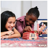 Kapla Wooden Planks - Natural, Dark Blue, Pink & Red - 120pcs - Laadlee