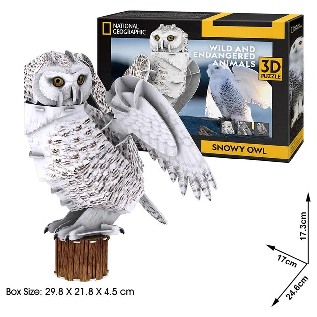 Cubicfun Ngeo 3D Puzzle Snowy Owl - 62Pcs