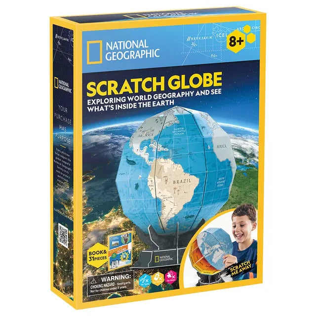 Cubicfun Ngeo 3D Puzzle Scratch Globe - 31Pcs