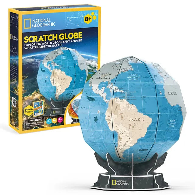 Cubicfun Ngeo 3D Puzzle Scratch Globe - 31Pcs