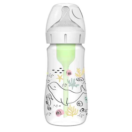 Dr. Brown's Wide Neck Anti-Colic Options+ Baby Bottle - Ocean Whale - 270 ml