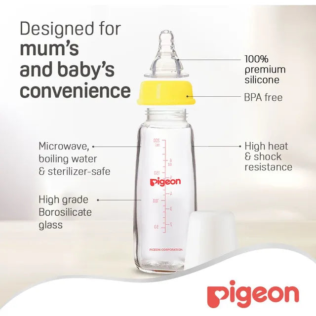 Pigeon Glass Feeding Bottle K-6 200ml - Assorted