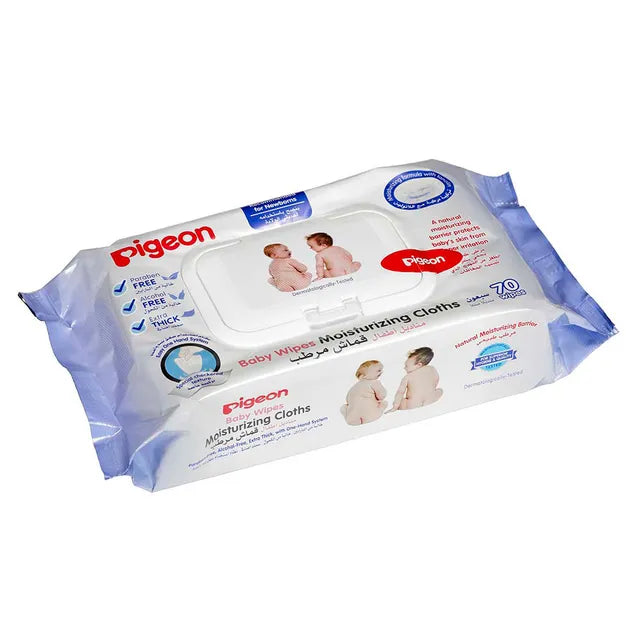 Pigeon Baby Wipes Moisturizing Cloths - 70 Sheets