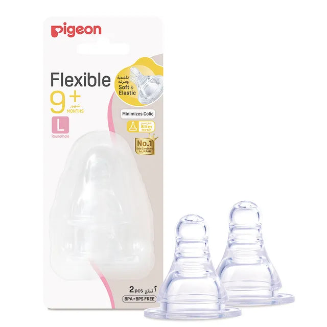 Pigeon Peristaltic Nipple (L) - Pack of 2 (Blister)