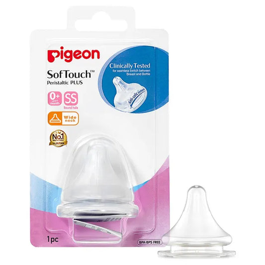 Pigeon Wide Neck Peristaltic Plus Nipple (SS) - Pack of 1