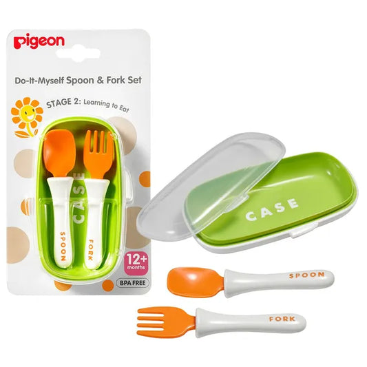 Pigeon Do-It-Myself Spoon & Fork Set - Multicolor