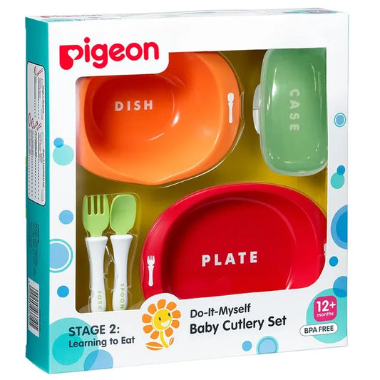 Pigeon Do-It-Myself Baby Cutlery Set Stage 2 - Multicolor