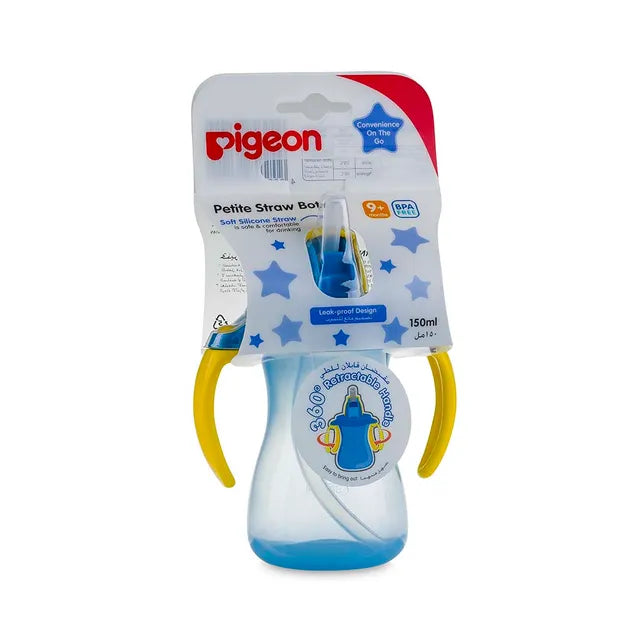 Pigeon Petite Straw Bottle Hanging Type Blue - 150ml