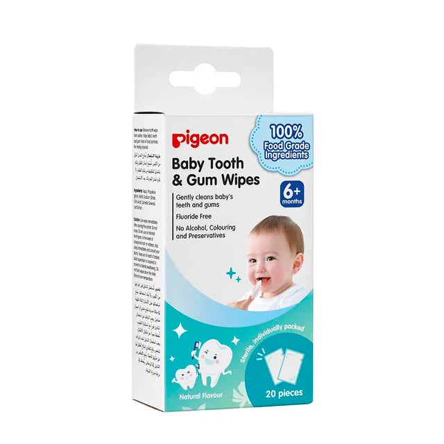 Pigeon Baby Tooth & Gum Wipes 20 Sheets - Natural