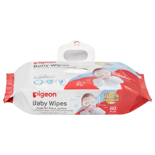 Pigeon Baby Water Fliptop Wipes - 80 Sheets