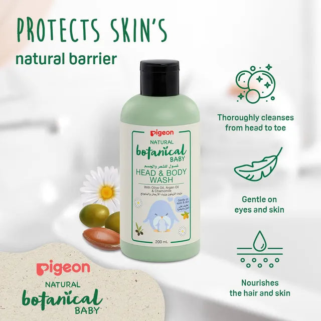 Pigeon Natural Botanical Baby Head & Body Wash - 200ml