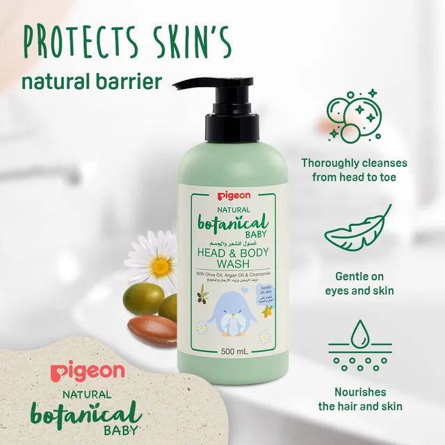 Pigeon Natural Botanical Baby Head & Body Wash - 500ml