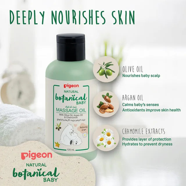 Pigeon Natural Botanical Baby Massage Oil - 120ml