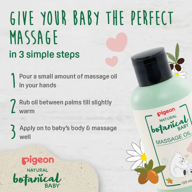 Pigeon Natural Botanical Baby Massage Oil - 120ml