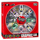 Power Joy Vroom Vroom Pullback Graphic Car 8pieces
