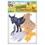 Power Joy Animal Worldz Farm Animal Figurine 6inch - 4pcs Assorted