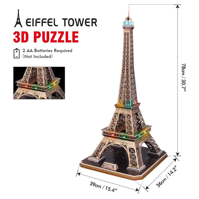 Cubicfun 3D Puzzle Led Eiffel Tower - 84Pcs