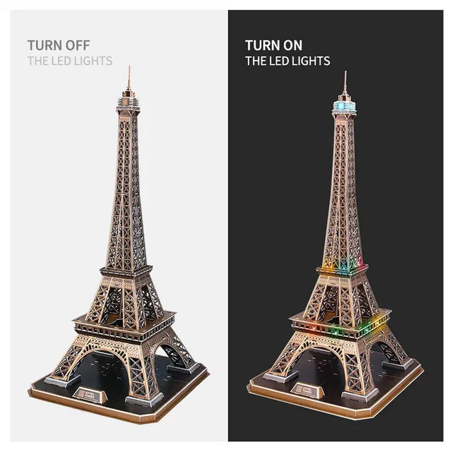 Cubicfun 3D Puzzle Led Eiffel Tower - 84Pcs