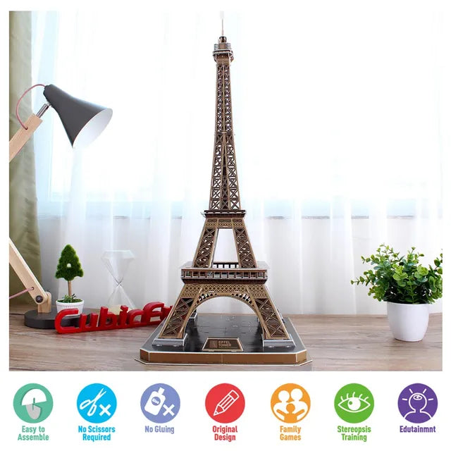 Cubicfun 3D Puzzle Led Eiffel Tower - 84Pcs